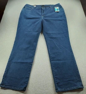 Lee Women's Jeans Dark Blue Size 24W Long Relaxed Fit Straight Leg 33" Denim - Picture 1 of 12