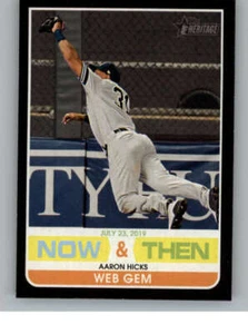 2020 Topps Heritage High Number Now and Then #NT5 Aaron Hicks (ref 144494) - Picture 1 of 2