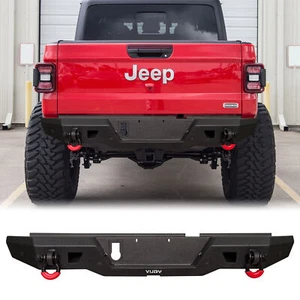 MARSITTER Steel Rear Bumper For 2020-2025 Jeep Gladiator JT with D-rings - Picture 1 of 6