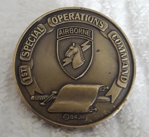 AUTÉNTICA 1er COMANDO DE OPERACIONES ESPECIALES AEROTRANSPORTADO SINE PARE MONEDA DE DESAFÍO RARA - Imagen 1 de 2