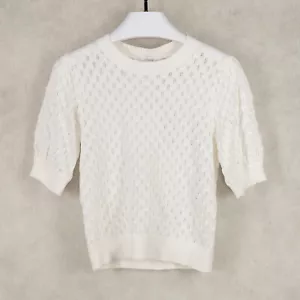 Lucy Paris Women Tyla Knit Top White Size M - Picture 1 of 5