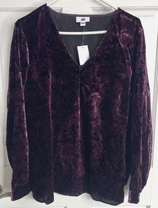 NWT J Jill Women's Dark Floral Velvet Top Size L Paisley Whimsigoth Witchy NEW - Picture 1 of 9