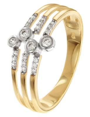 TRENDOR Schmuck Damenring 925 Silber Vergoldet Mit Zirkonias 68996 - Bild 1 von 4