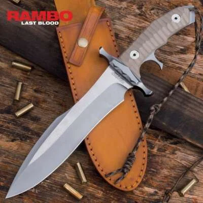 Cuchillo Bowie de hoja fija de caza Last Blood Sylvester Stallone con licencia Rambo Foto 1 de 4