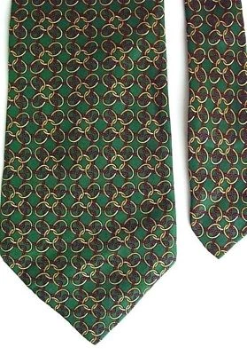 Andhurst Men's Silk Novelty Neck Tie Green Multi 3 7/8" x 58" - Image 1 of 2