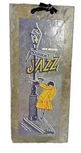 Antigua pizarra Nueva Orleans para techos con dibujo Bourbon Street Jazz 2002 - Imagen 1 de 6