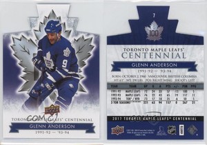 2017 Upper Deck Toronto Maple Leafs Centennial Blue Die-Cut Glenn Anderson HOF