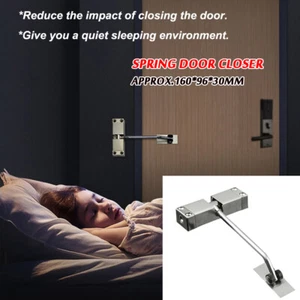 Stangentürschließer Justierbar Automatik Türschließer Edelstahl Türfeder Rollen - Picture 1 of 16