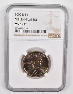 2000-D MS65 PL Millennium Sacagawea Dollar NGC PROOF LIKE *0088 - Picture 1 of 5