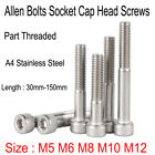 Allen Bolts Socket Cap Screws Hex Head DIN 912 A4 Stainless Steel Part Threaded