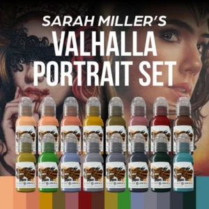 World Famous Tattoo Ink 16 Bottle Sarah Miller's Valhalla Portrait Set - Picture 1 of 17