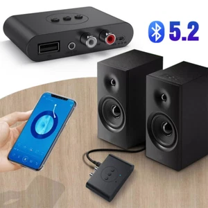 3,5 mm Klinke AUX auf 2 Cinch Wireless Bluetooth 5.2 Receiver Audio Stereo Adapter NFC - Bild 1 von 12