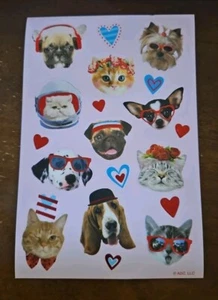 American Greetings Valentine's Day cat and dog stickers, cat and dog stickers - Picture 1 of 1