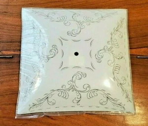 Vintage Glas Deckenhalterung Leuchte matt fließende Ranken Design Schirm (NEU) - Bild 1 von 5