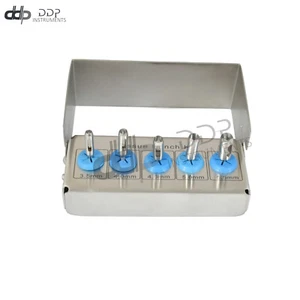 Dental Trephin Bohrer Set 5-teilig Implantat blau beschichtet & Bur Halter DN-2327 - Bild 1 von 3