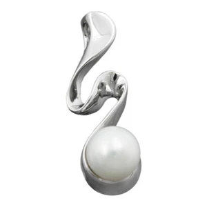 Colgante Con Agua Dulce Perla Cultivada 6mm Blanco 925 Plata Rodinada, - Imagen 1 de 2