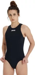 Arena Team Swimsuit Water Polo One Piece Solid Black/White Size 38 New with Tags - Picture 1 of 9