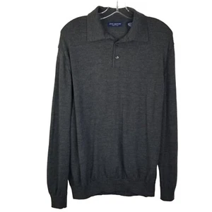 John Ashford Herren XL Merinowolle grau 1/4 Knopf Pullover Shirt Langarm - Bild 1 von 5