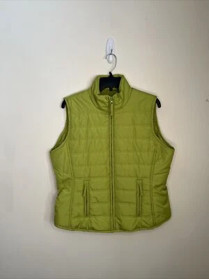SJB St. Johns Bay Women's L Green Full Zip Polyester Puffer Vest EC - Image 1 of 4