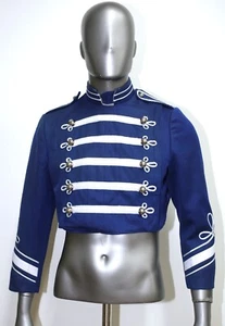 Vintage 1970s Blue Wool Marching Band Uniform Short Jacket Size S Made in USA - Picture 1 of 9