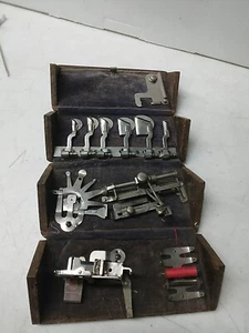 Antica scatola puzzle rovere macchina da cucire Singer 1889 con accessori e accessori - Foto 1 di 11