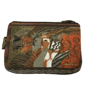 Laurel Burch Makeup Cosmetic Bag Small Clutch Purse Moroccan Mares Horses 9x6 - Picture 1 of 6