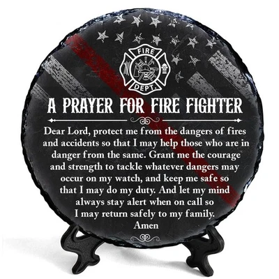 Firefighter Gifts for Men – Fireman Prayer Plaque – Firefighter Graduation Gi... - Image 1 of 4
