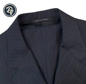 Mens 44 L Canali Blue Label Charcoal Grey Multi Stripe Wool Suit Made Italy - Picture 1 of 22