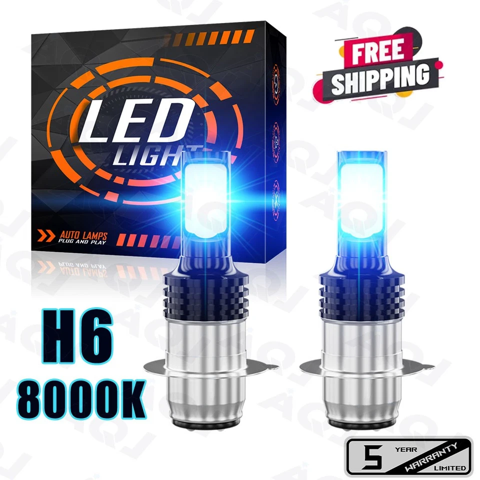 For Yamaha Champ 100 1987-1991 8000k LED Headlights Bulbs Super blue - Изображение 1 из 4