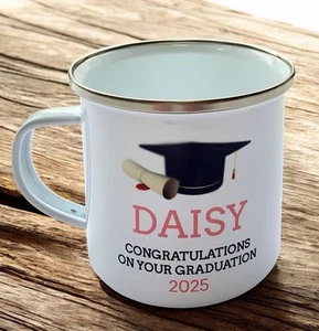 Personalised Graduation Enamel Mug | Nursery School Leavers Gift | Kids Cup - Picture 1 of 14