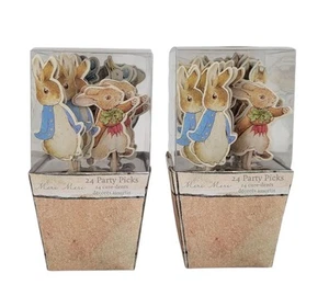 2 Meri Meri Beatrix Potter Peter Rabbit Cupcake Topper Party Picks Easter 2x24 - Picture 1 of 3
