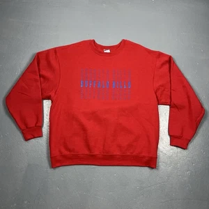 Buffalo Bills Crewneck Sweatshirt Rot XL Spellout Unisex Retro NFL - Bild 1 von 6