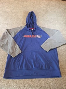 Mens NY Giants Hoodie 2XL NFL Team Apparel Football Hooded Sweatshirt Blue READ - Picture 1 of 14