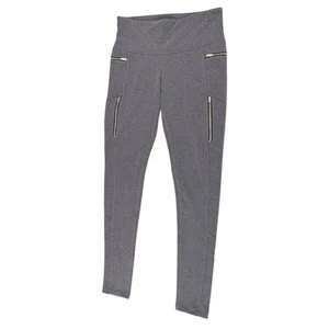 Athleta Sly Drifter Zipper Legging Womens SMALL Gray Herringbone Pockets Stretch - Picture 1 of 9