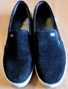 Scarpe Michael Kors slip-on donna TG 6M nere pelle traforata ballerine casual - Foto 1 di 5