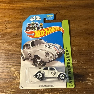 VW Volkswagen Beetle Herbie The Love Bug #53 HW Workshop 2014 Hot Wheels Foto 1 de 4