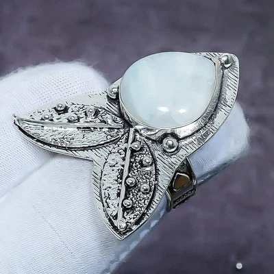 Rainbow Moonstone Gemstone Handmade 925 Sterling Silver Jewelry Ring Size 7 q168 - Image 1 of 3