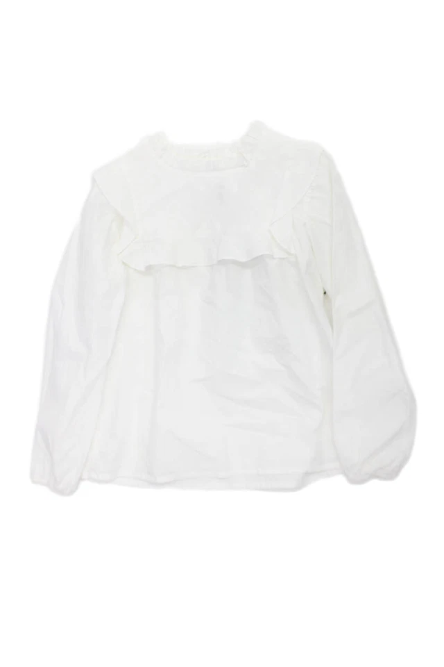 Camisa Jacadi Niños Niñas Volantes Mangas Largas Blanco Algodón Talla 12 Foto 1 de 4