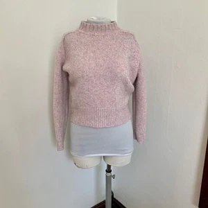 Ann Taylor Petite Pink Lavender Purple Wool Mock Turtleneck Sweater Medium Blend - Picture 1 of 8