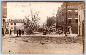 Dayton, OH: RPPC People After Flood? Vintage Maly's Ohio Echtfoto Postkarte - Bild 1 von 2