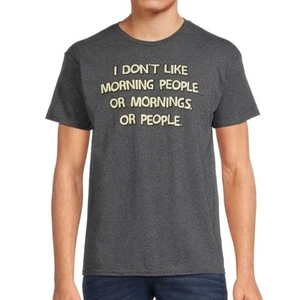 I Don't Like Morning People Men's Graphic Tee with Short Sleeves Size S - Picture 1 of 5