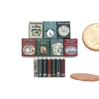 1:24 Scale THE CHRONICLES OF NARNIA Illustrated Miniature Book Set 7 Pc - Image 1 of 4
