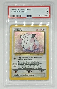 1999 Pokemon Game #5 Clefairy Holo PSA 5 EX - Picture 1 of 2