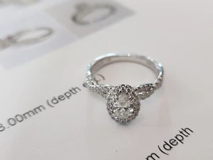 $5,750 VERRAGIO COUTURE .56 ct Center & .37 ctw Natural Diamond Ring 14K W Gold - Picture 1 of 7