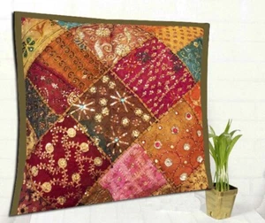 24" Patchwork Cotton Cushion Cover Decorative Throw Pillow Cover For Sofa/Bed - Picture 1 of 8