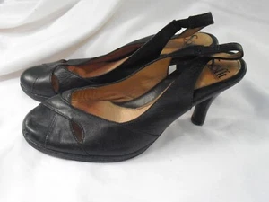 TACONES DE CUERO NEGRO ~ Mujer talla 7.5N ~ Tela - Imagen 1 de 4