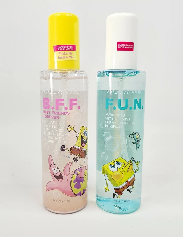 Wet n Wild Spongebob Squarepants BFF Primer & FUN Setting Spray Mist 2 Pack NEW - Image 1 of 4