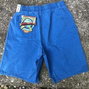 Vintage Ocean Pacific OP Herren Shorts Falten blau 100 % Baumwolle neu aus altem Lagerbestand - Bild 1 von 5