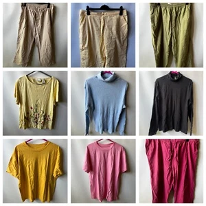 9 X Ladies Bundle T-Shirts Tops 3/4 Cargo Trousers Summer Large XL UK 16-18 - Picture 1 of 11