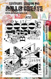 AALL And Create A5 Photopolymer Clear Stamp Set-Geometric Butterflies ALLTP730